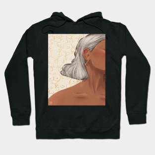 Golden Boob Earrings White Hoodie